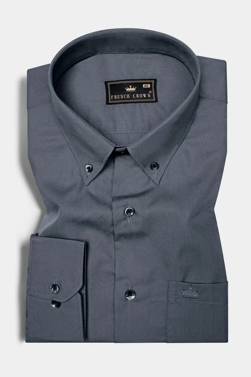 Trout Gray Oxford Cotton Shirt 3