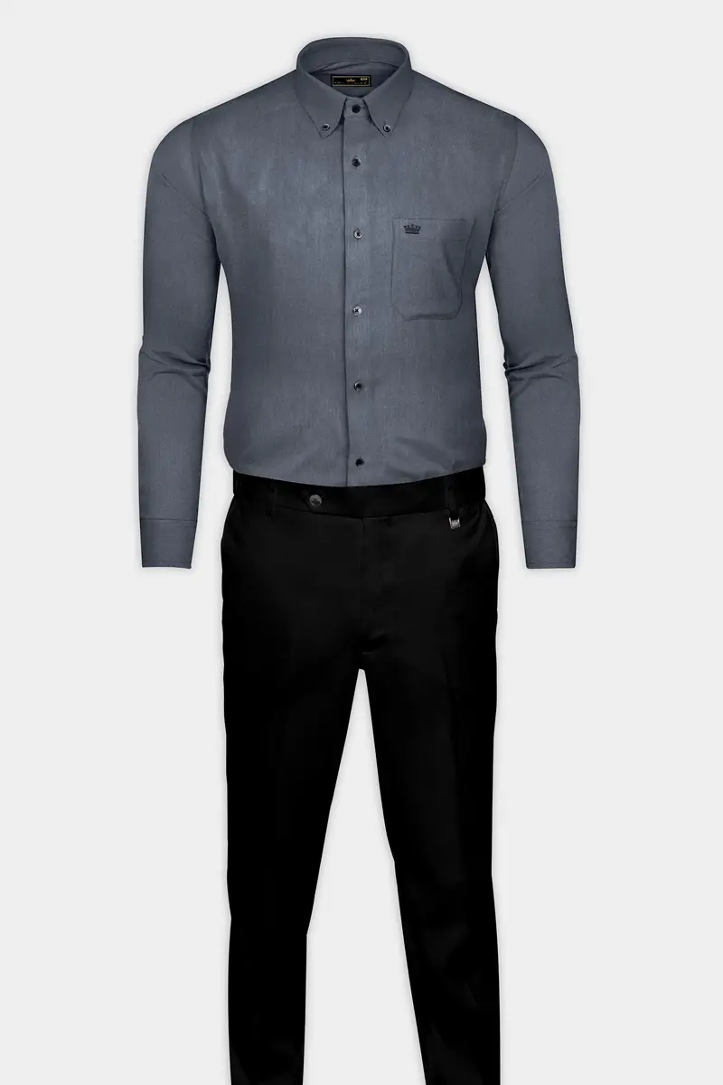 Trout Gray Oxford Cotton Shirt 6