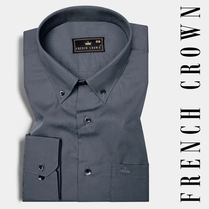 Trout Gray Oxford Cotton Shirt 7