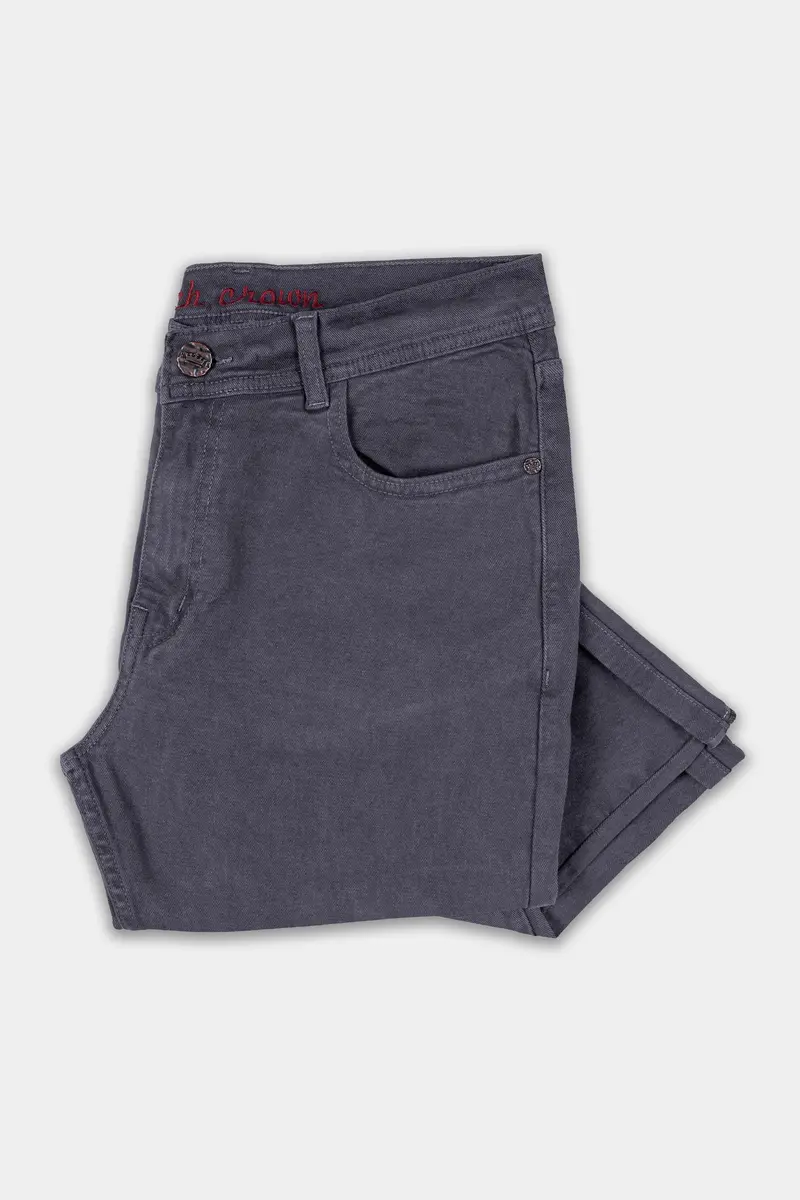 Trout Gray Slim Fit Clean Look Stretchable Denim 5