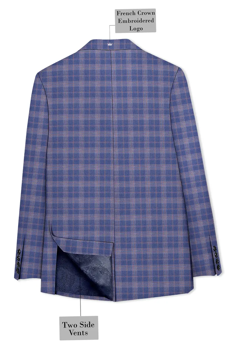 Trout Gray Super Fine Checkered Wool Rich Tuxedo Blazer 8
