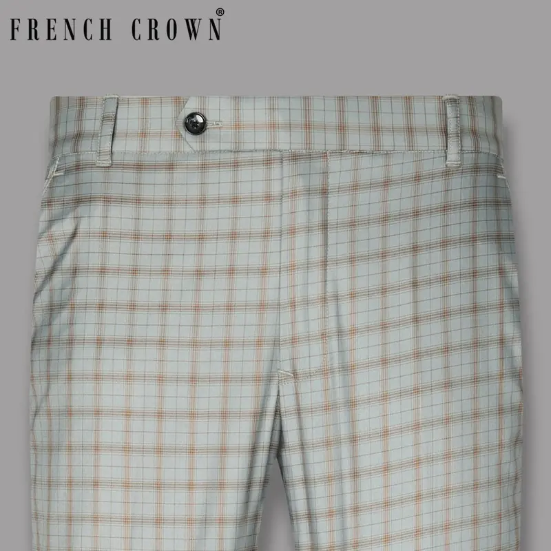 Trout Grey Checked Wool Rich Pant 1