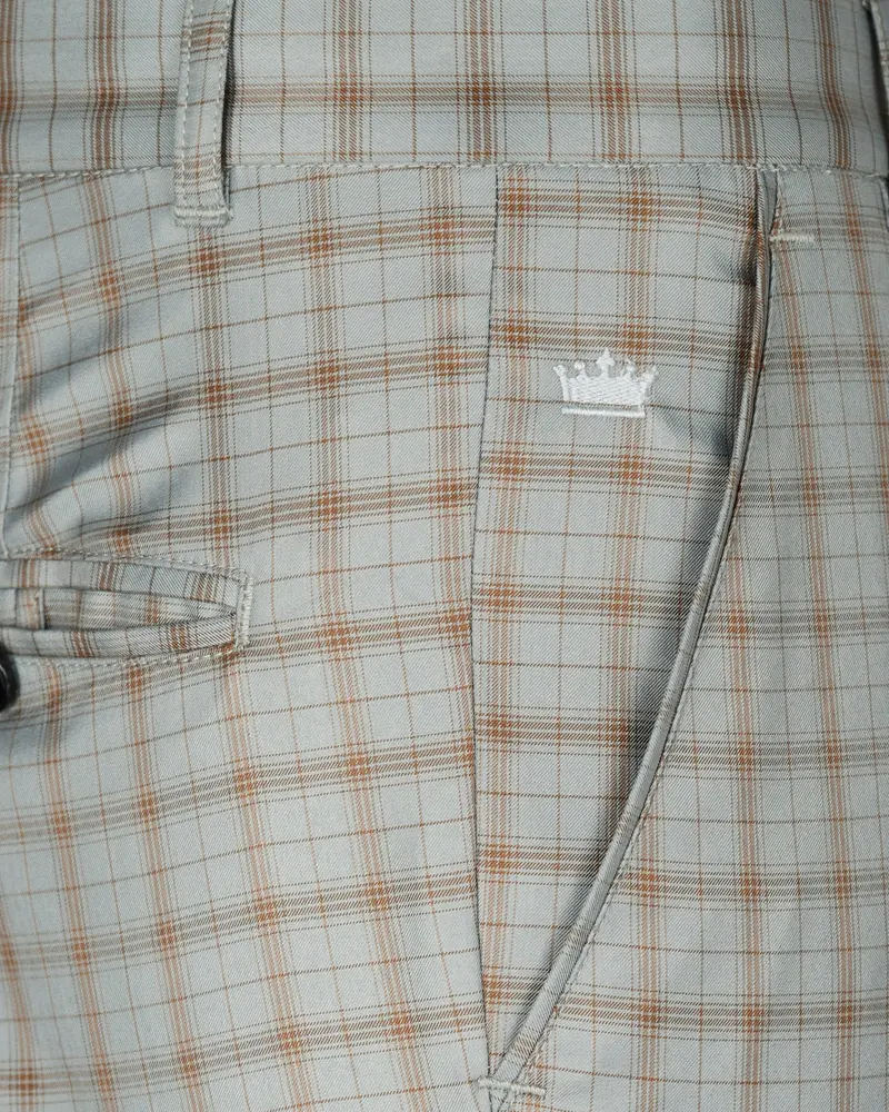 Trout Grey Checked Wool Rich Pant 5