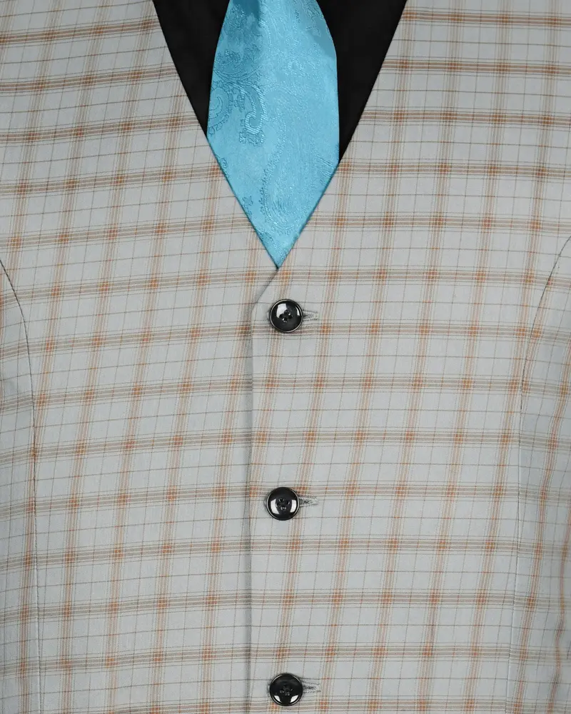 Trout Grey Checked Wool Rich Waistcoat 5