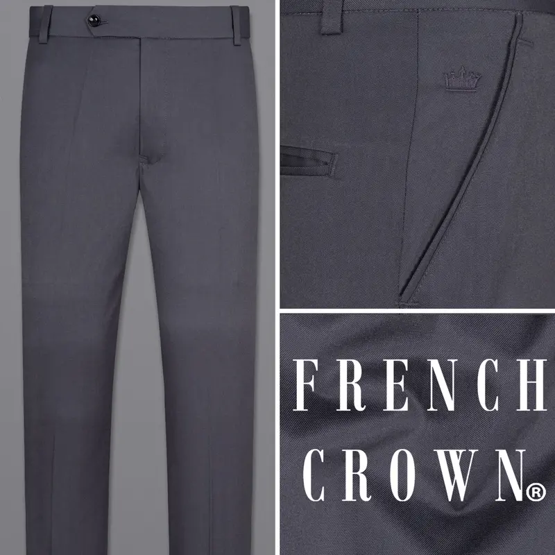 Trout Grey Wool Rich Pant 1
