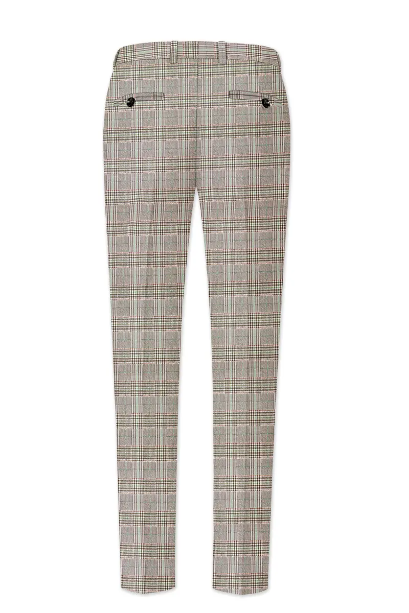 Truffle-Cafe Noir Brown Plaid Wool Rich Single Breasted Suit 14