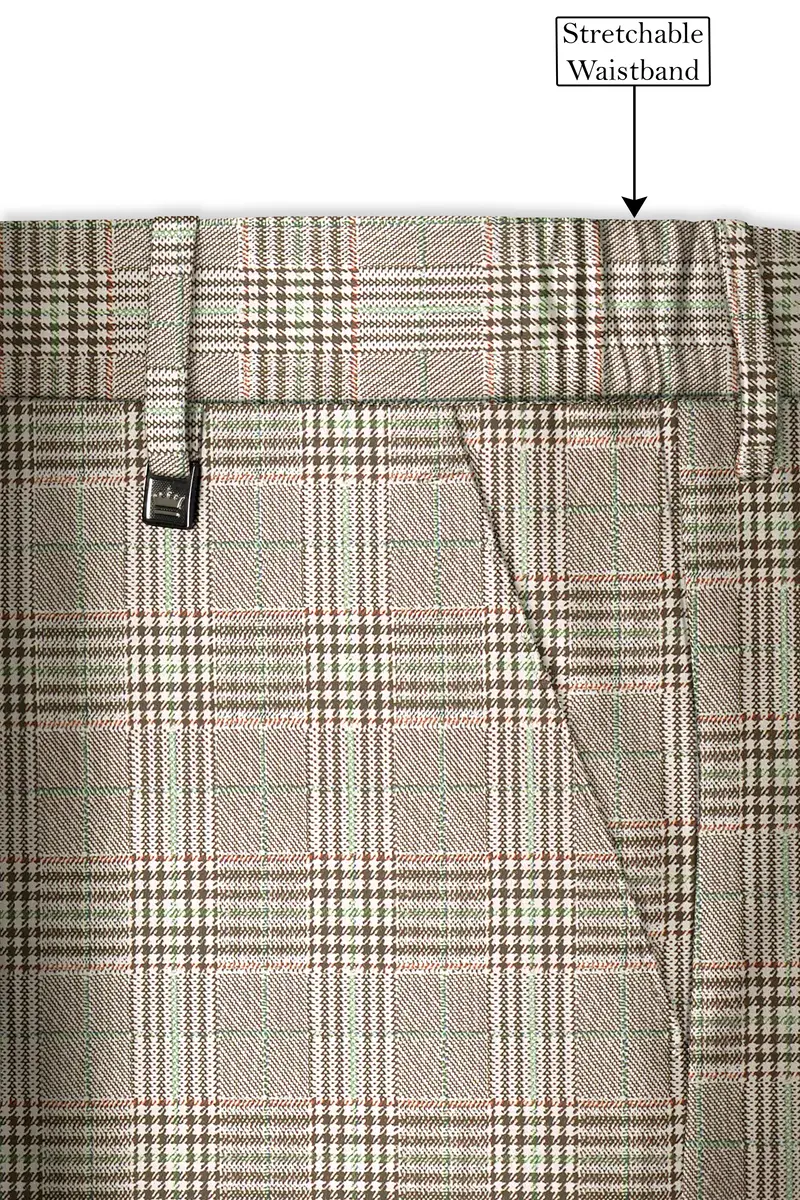 Truffle-Cafe Noir Brown Plaid Wool Rich Single Breasted Suit 15