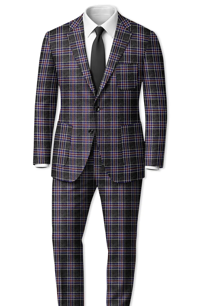 Tuatara Gray Multicolour Plaid Tweed Blazer 9