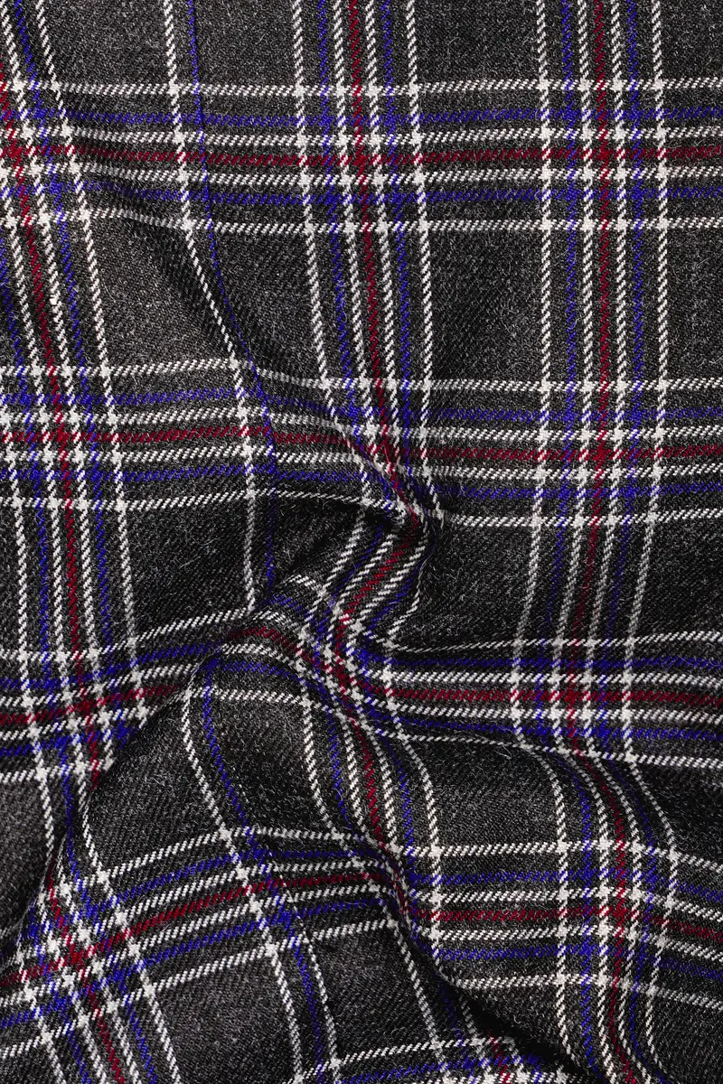 Tuatara Gray Multicolour Plaid Tweed Pant 3