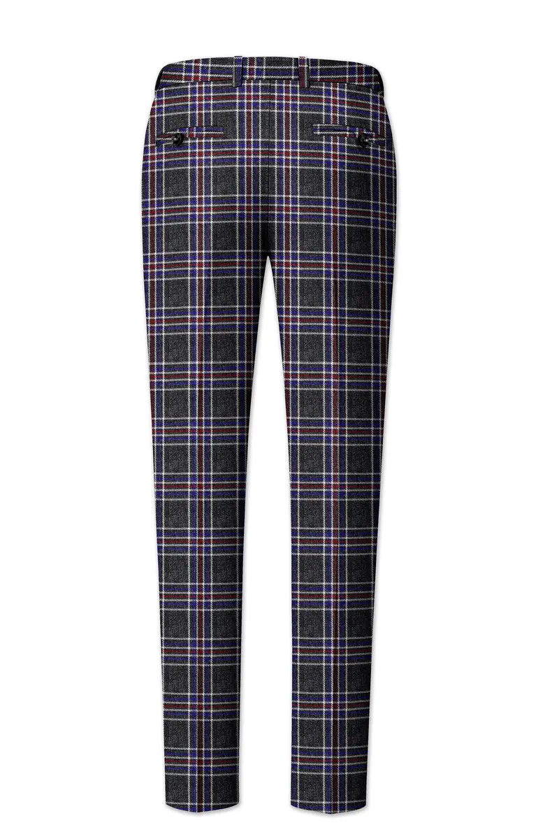 Tuatara Gray Multicolour Plaid Tweed Pant 5