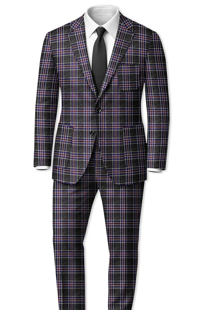 Tuatara Gray Multicolour Plaid Tweed Pant 7