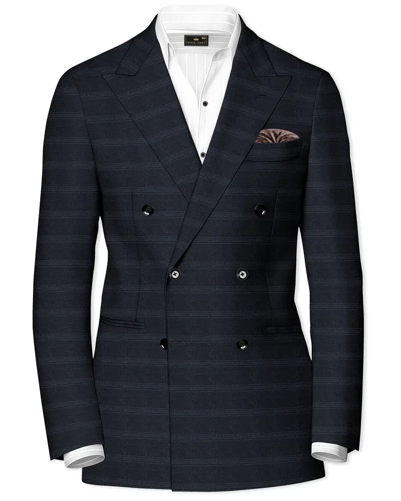 Tuatara Gray Plaid Double Breasted Blazer 1