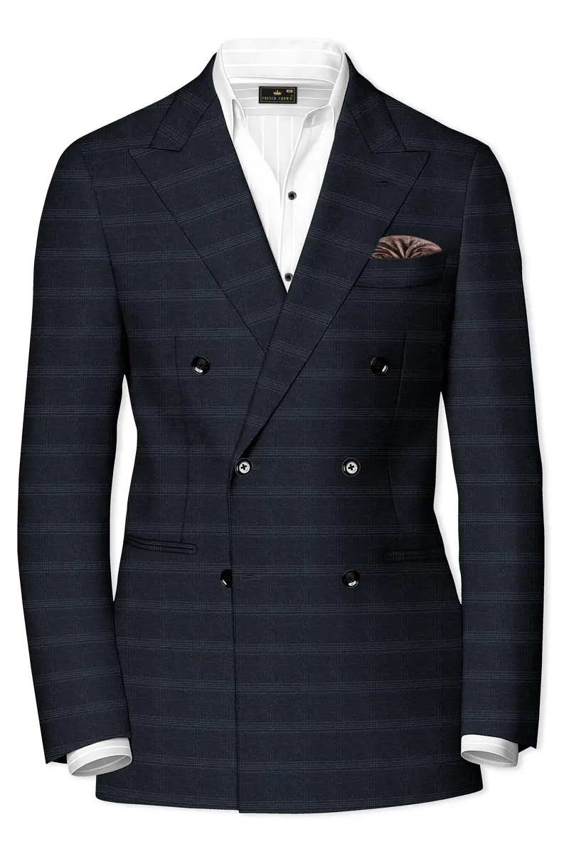 Tuatara Gray Plaid Double Breasted Blazer 2