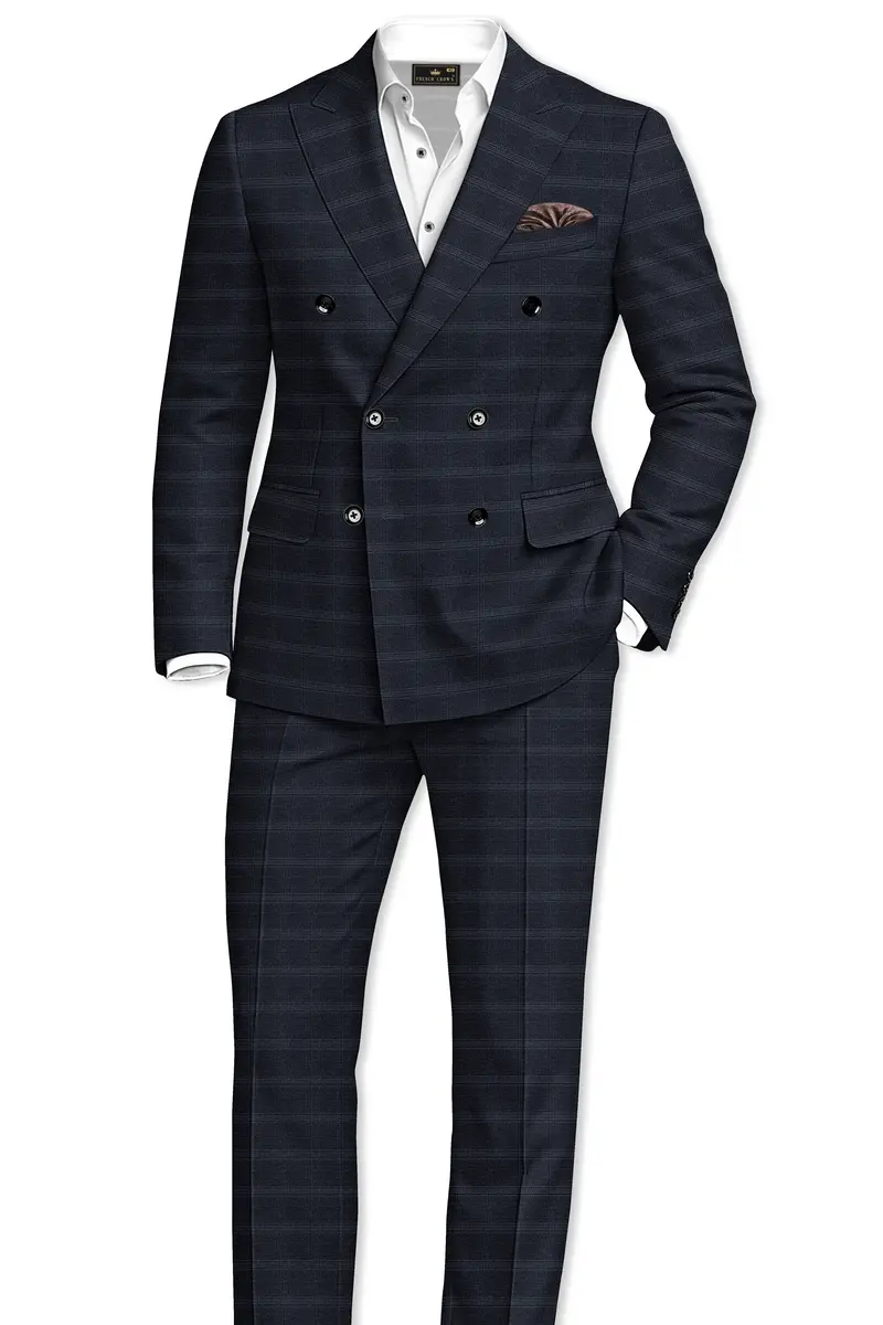 Tuatara Gray Plaid Double Breasted Blazer 9