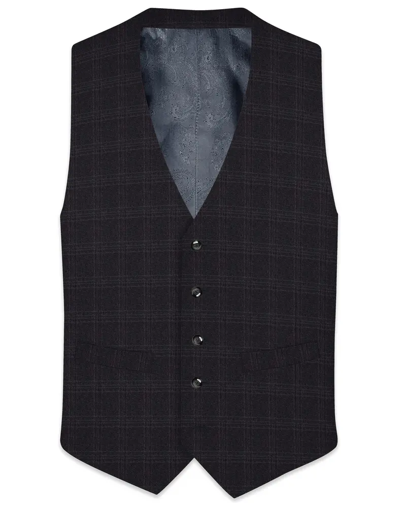 Tuatara Gray Plaid Waistcoat 1