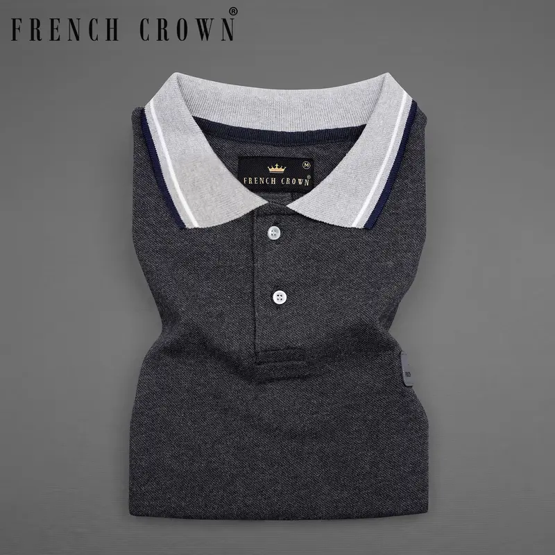 Tuatara Gray Super Soft Organic Cotton Mercerised Pique Polo 1