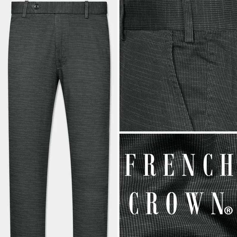 Tuatara Gray Textured Premium Cotton Chinos Pant 1