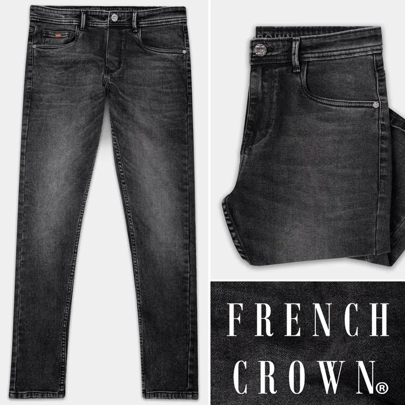 Tuatara Gray Whiskering Wash Stretchable Denim 1