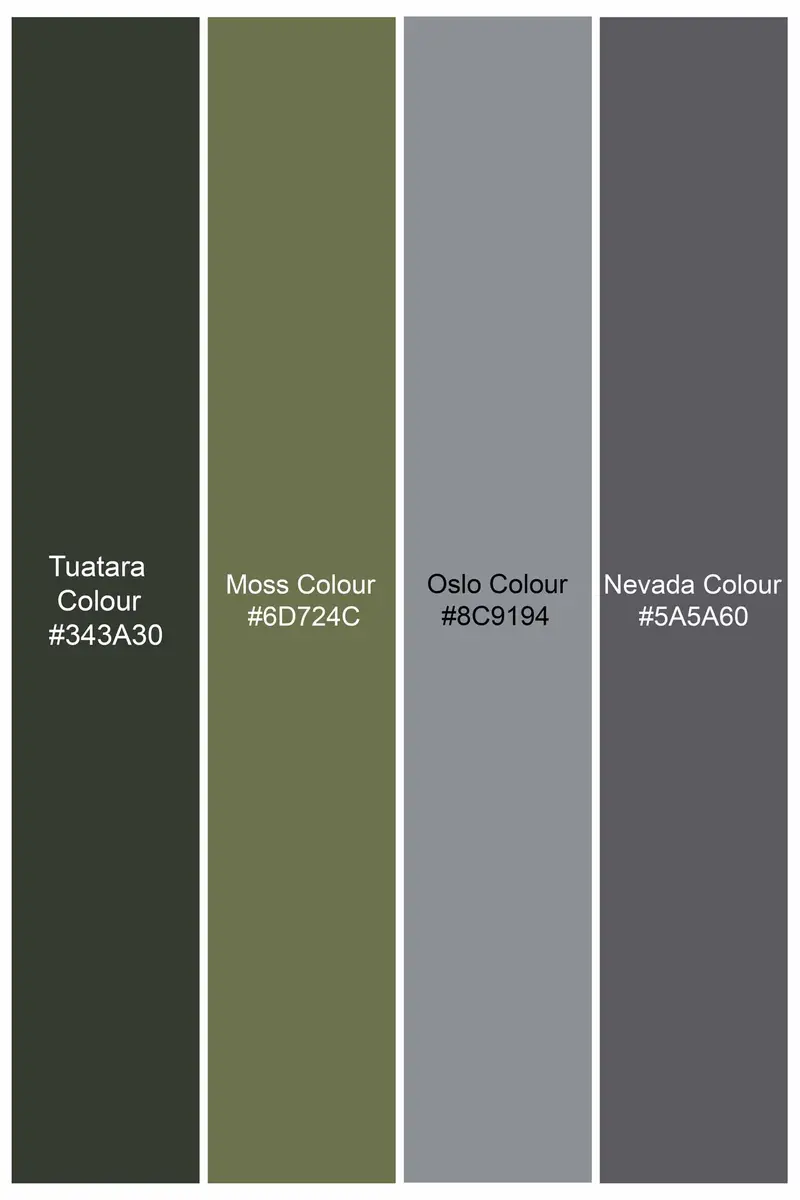 Tuatara Green And Oslo Gray Multicolour Subtle Sheen Super Soft Premium Cotton Shirt 5
