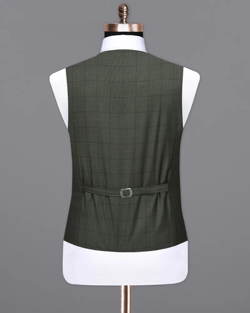 Tuatara Green Plaid Waistcoat 6