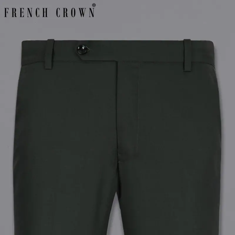 Tuatara Green Wool Rich Pant 1