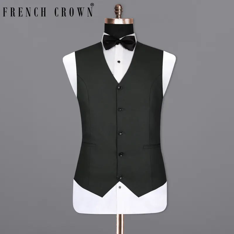 Tuatara Green Wool Rich Waistcoat 1