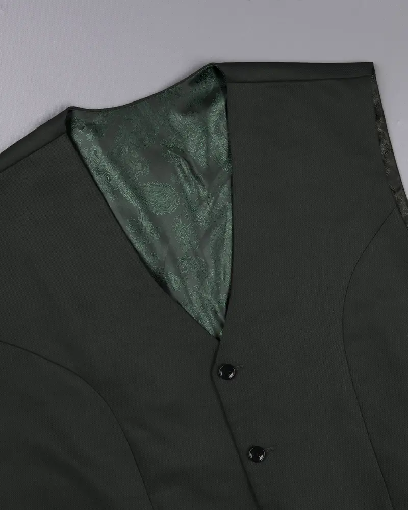 Tuatara Green Wool Rich Waistcoat 4