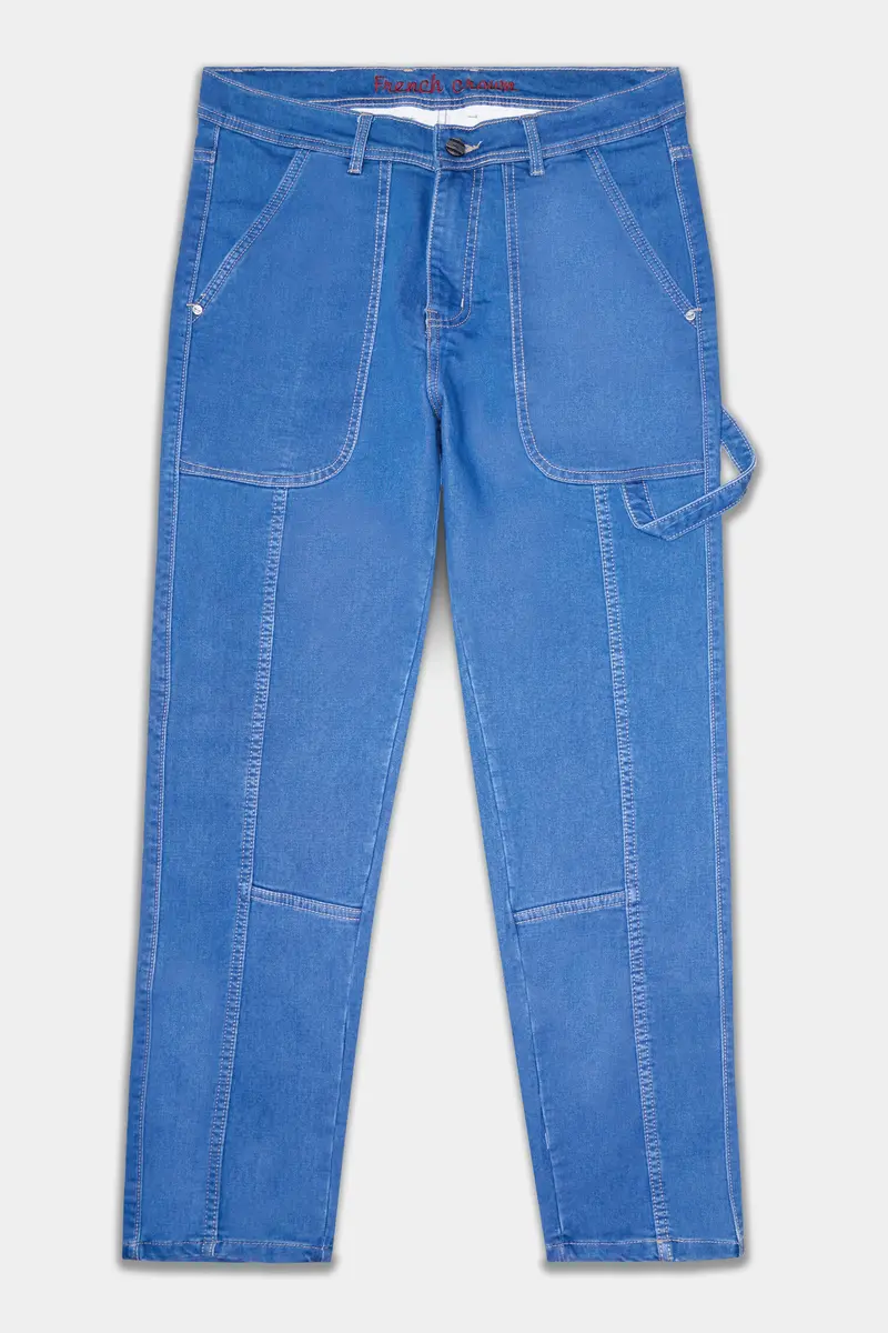 Tufts Blue Whiskering Washed Stretchable Denim 2