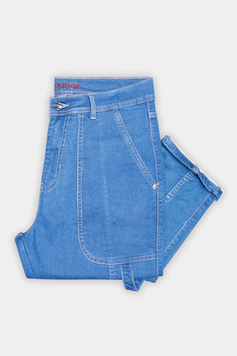 Tufts Blue Whiskering Washed Stretchable Denim 5