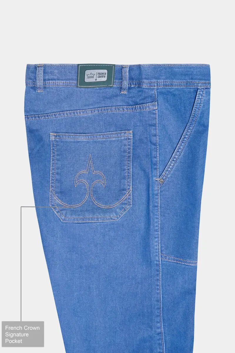 Tufts Blue Whiskering Washed Stretchable Denim 7