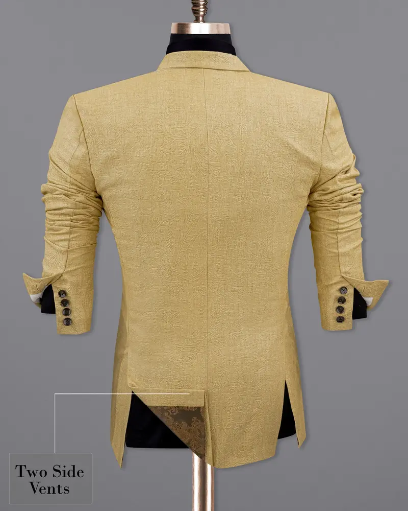 Tumbleweed Matt Gold Embossed Chintz Textured Double Breasted Blazer 9