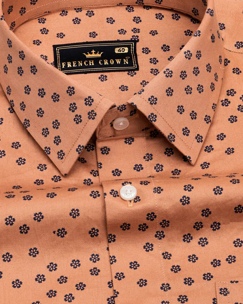 Tumbleweed Peach Ditsy Printed Super Soft Premium Cotton Shirt 1