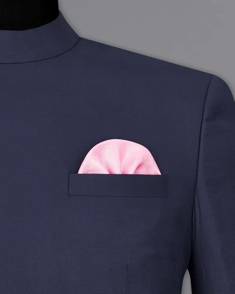 Tuna Blue Cross Placket Bandhgala Blazer 6