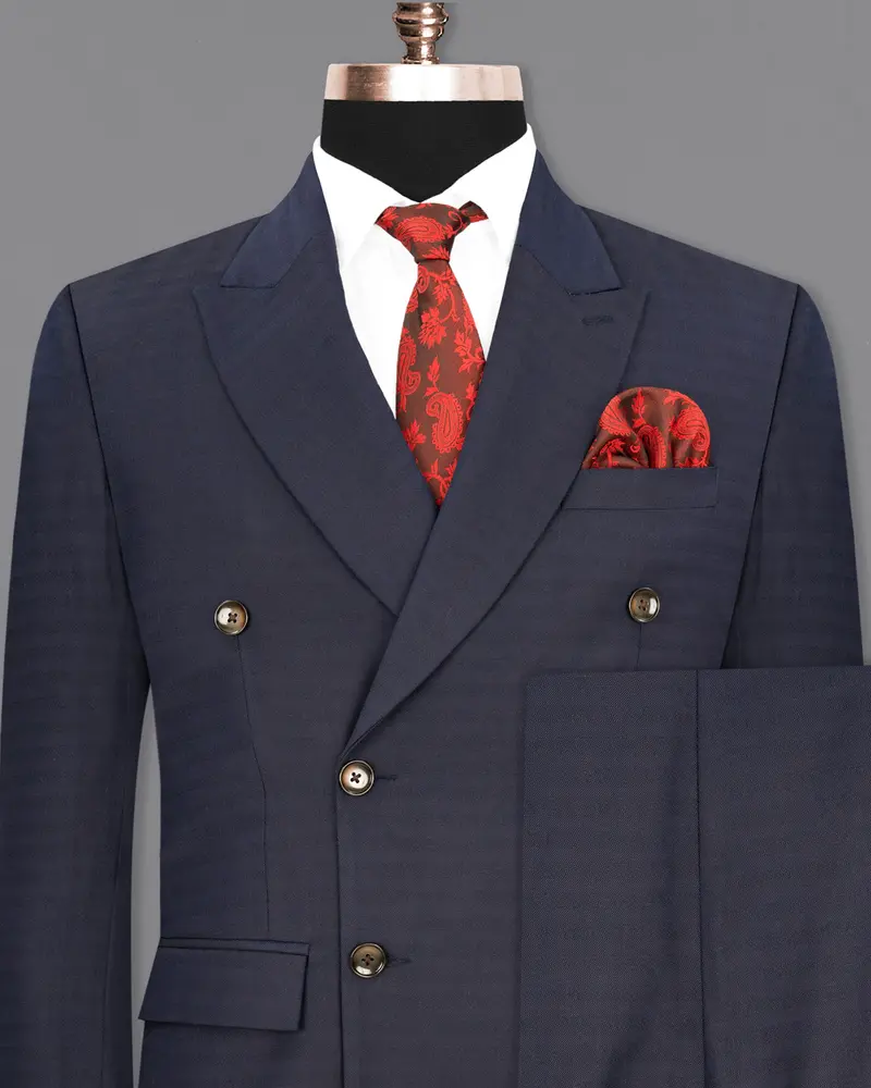 Tuna Blue Double Breasted Suit 2