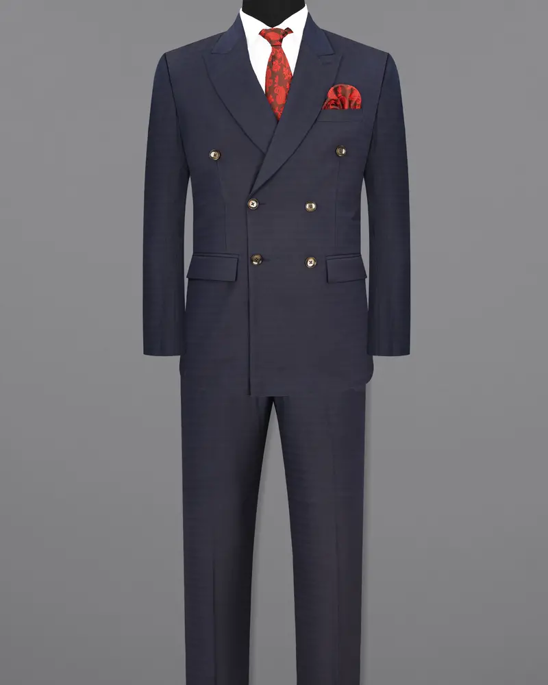 Tuna Blue Double Breasted Suit 4
