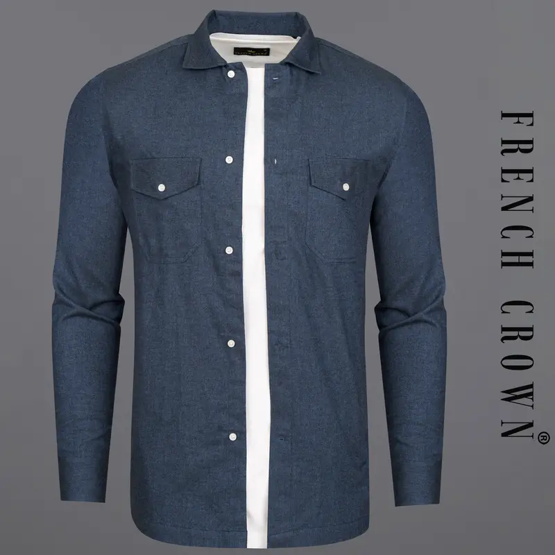 Tuna Blue Flannel Overshirt/Shacket 1