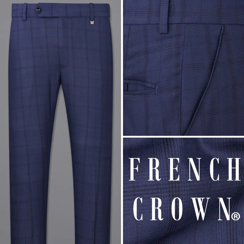 Tuna Blue Plaid Pants 1