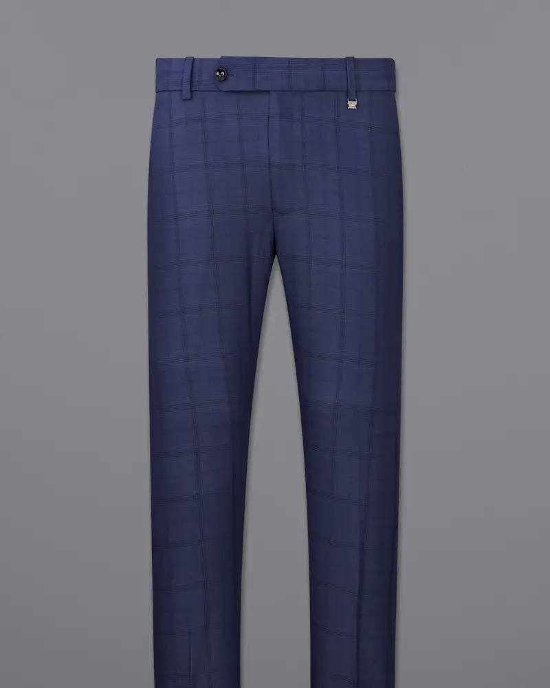 Tuna Blue Plaid Pants 4