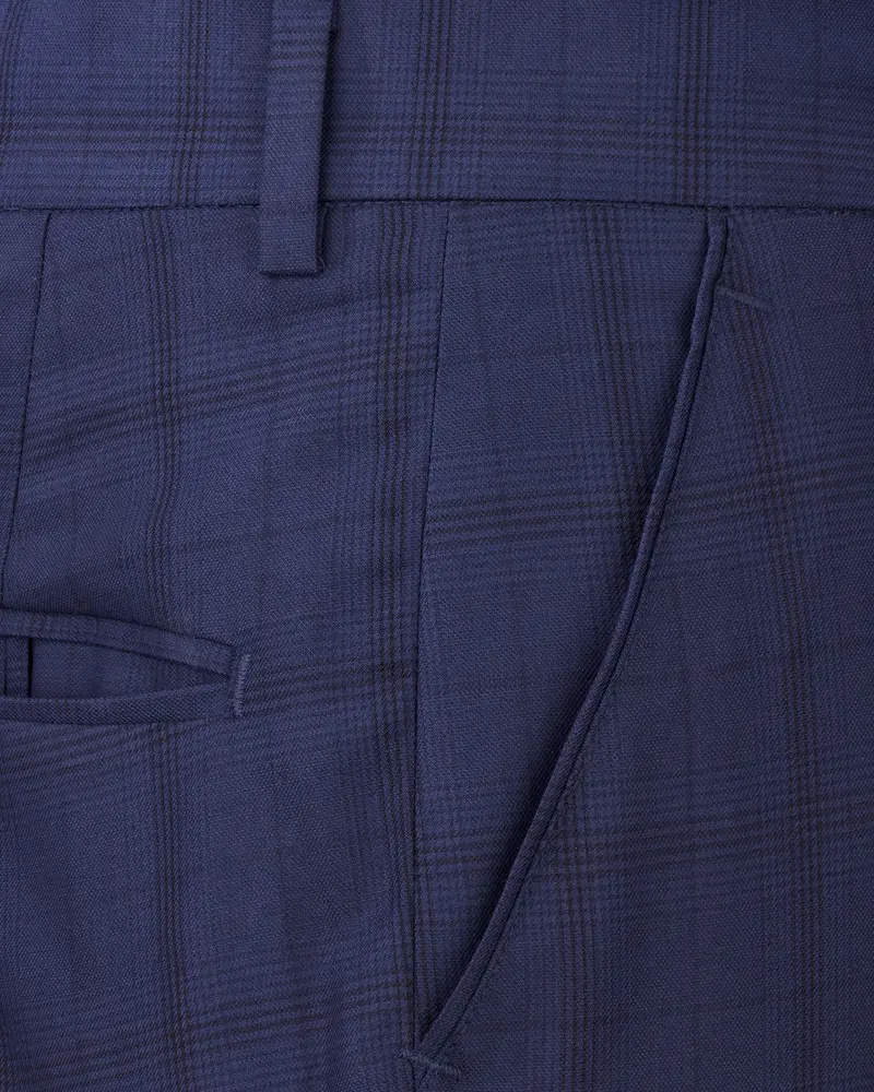 Tuna Blue Plaid Pants 5