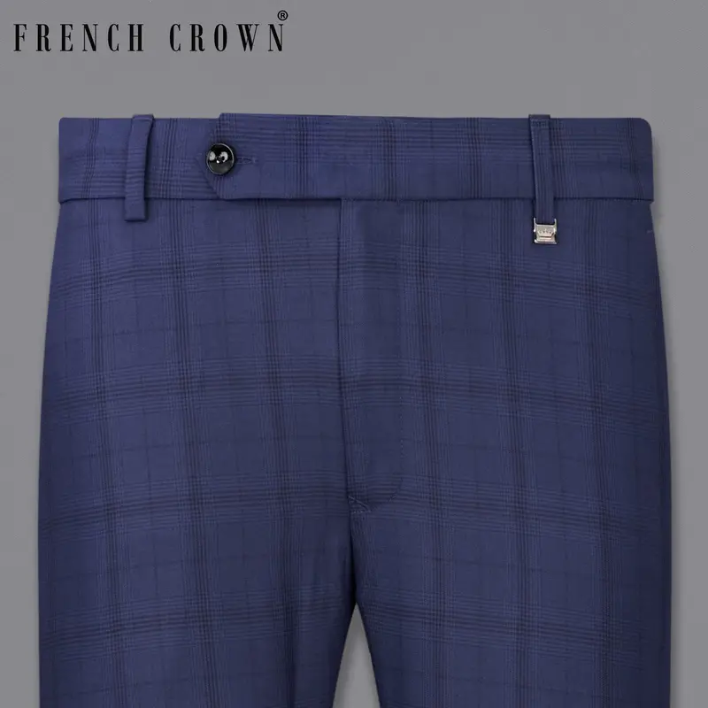 Tuna Blue Plaid Pants 6
