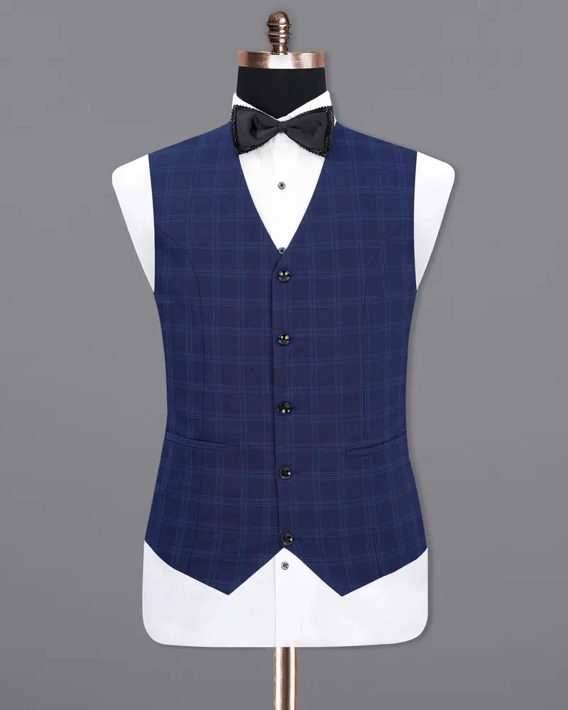 Tuna Blue Plaid Waistcoat 2