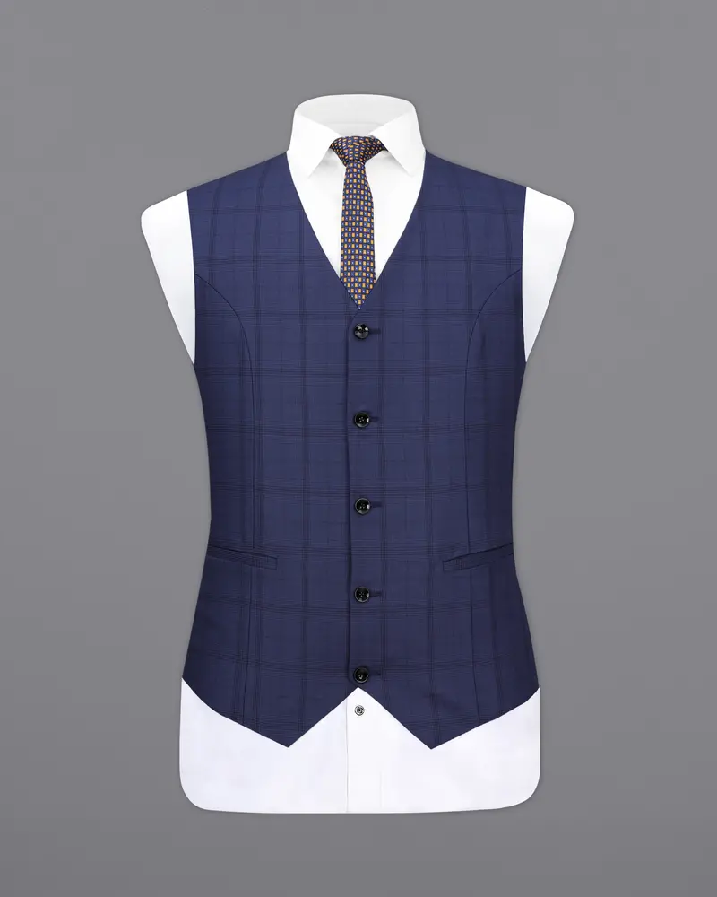 Tuna Blue Plaid Waistcoat 2