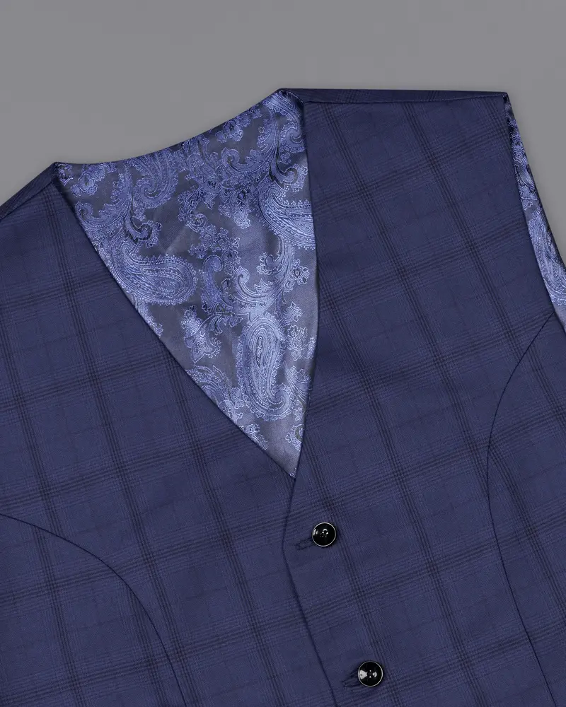 Tuna Blue Plaid Waistcoat 4