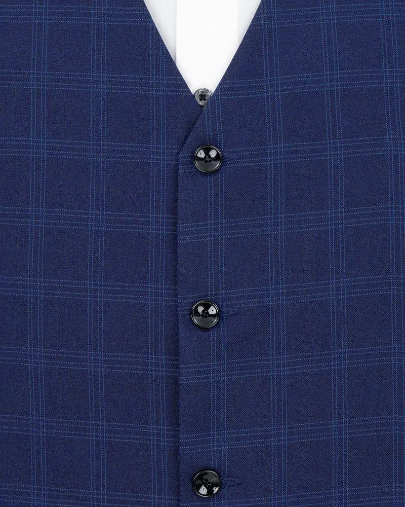 Tuna Blue Plaid Waistcoat 5