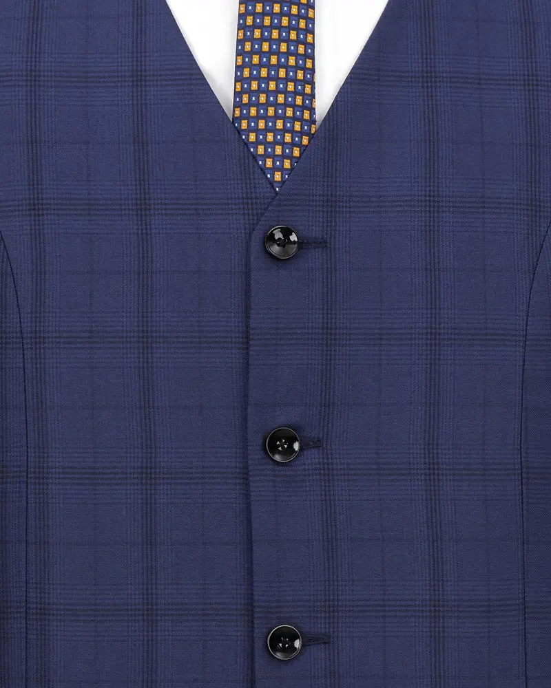 Tuna Blue Plaid Waistcoat 5