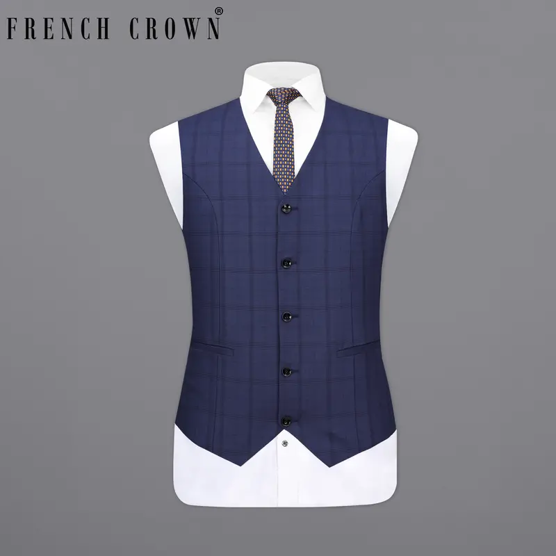 Tuna Blue Plaid Waistcoat 7