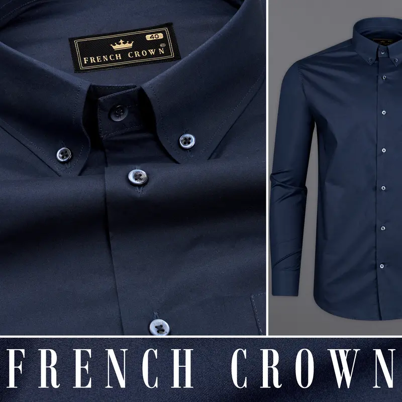 Tuna Blue Premium Cotton Button Down Shirt 10