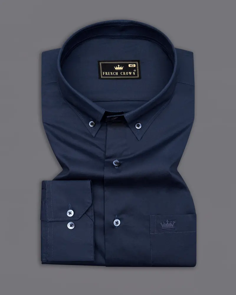Tuna Blue Premium Cotton Button Down Shirt 3