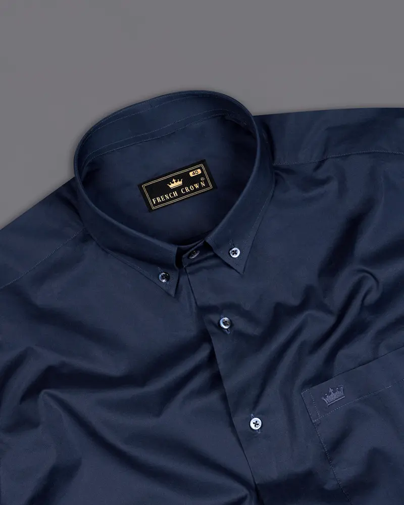 Tuna Blue Premium Cotton Button Down Shirt 4