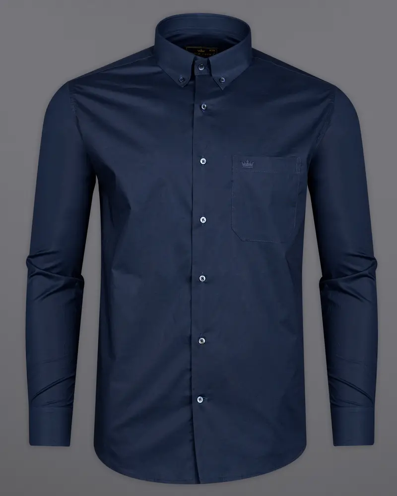 Tuna Blue Premium Cotton Button Down Shirt 5